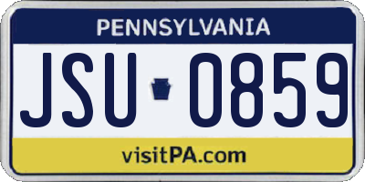 PA license plate JSU0859