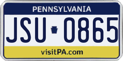 PA license plate JSU0865