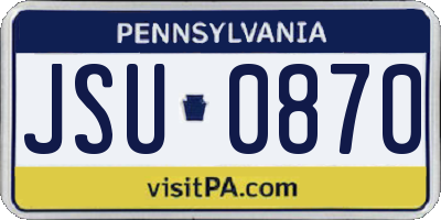 PA license plate JSU0870