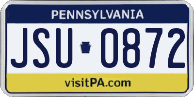 PA license plate JSU0872