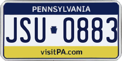 PA license plate JSU0883