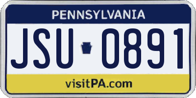 PA license plate JSU0891