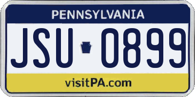 PA license plate JSU0899