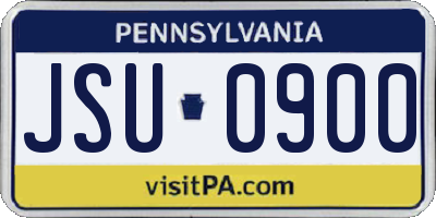 PA license plate JSU0900