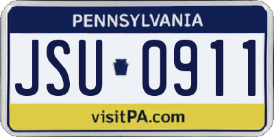 PA license plate JSU0911