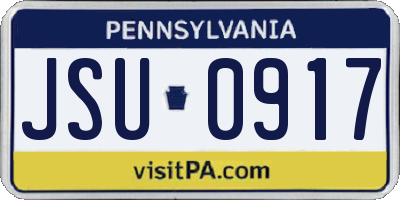PA license plate JSU0917