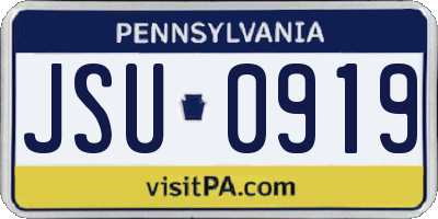 PA license plate JSU0919
