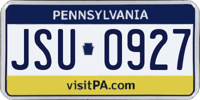 PA license plate JSU0927