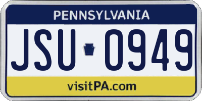 PA license plate JSU0949