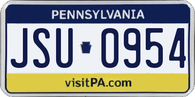 PA license plate JSU0954