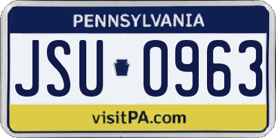 PA license plate JSU0963