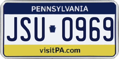 PA license plate JSU0969
