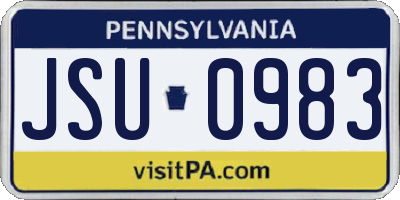 PA license plate JSU0983