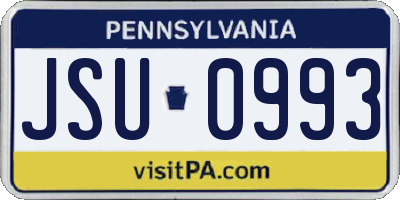 PA license plate JSU0993