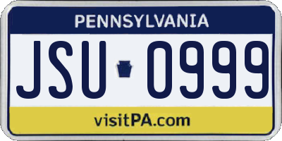 PA license plate JSU0999