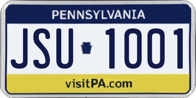 PA license plate JSU1001