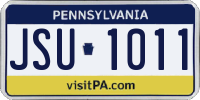 PA license plate JSU1011