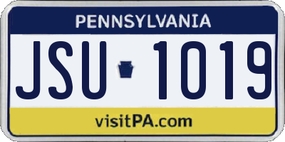 PA license plate JSU1019