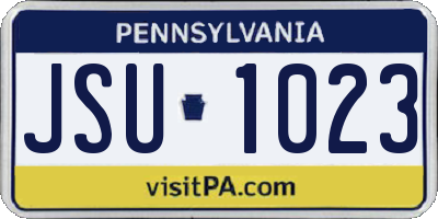 PA license plate JSU1023