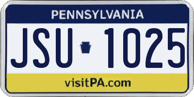 PA license plate JSU1025