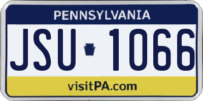 PA license plate JSU1066