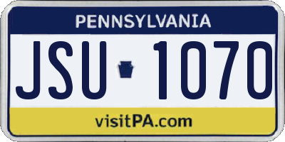 PA license plate JSU1070