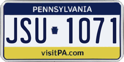 PA license plate JSU1071