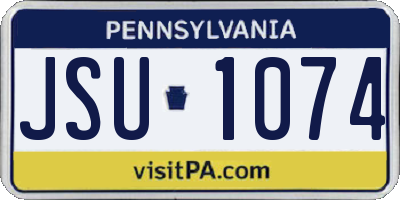 PA license plate JSU1074