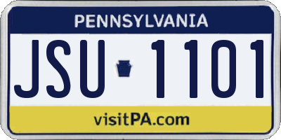 PA license plate JSU1101