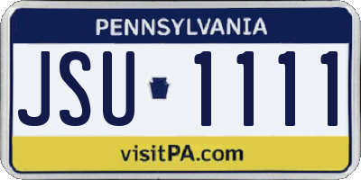 PA license plate JSU1111