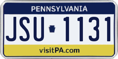 PA license plate JSU1131