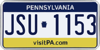 PA license plate JSU1153
