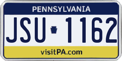 PA license plate JSU1162