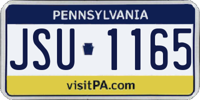 PA license plate JSU1165