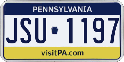 PA license plate JSU1197
