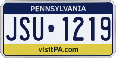 PA license plate JSU1219