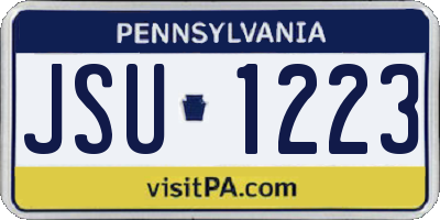 PA license plate JSU1223