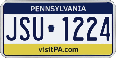 PA license plate JSU1224