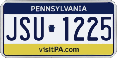 PA license plate JSU1225