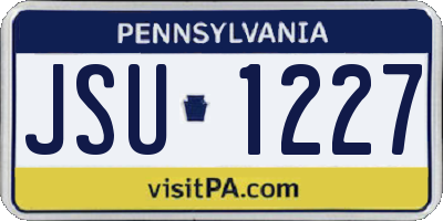 PA license plate JSU1227