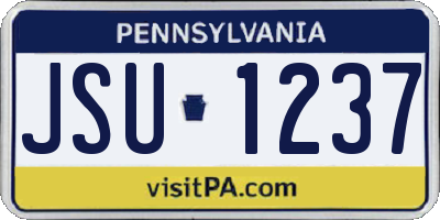 PA license plate JSU1237