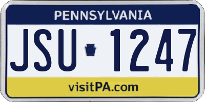 PA license plate JSU1247