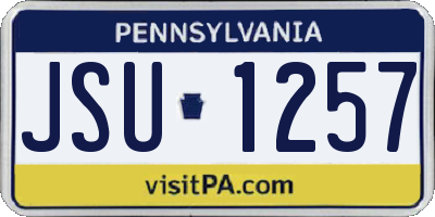 PA license plate JSU1257