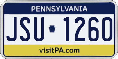 PA license plate JSU1260
