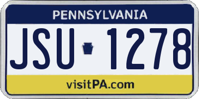 PA license plate JSU1278