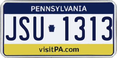 PA license plate JSU1313