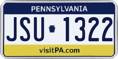 PA license plate JSU1322