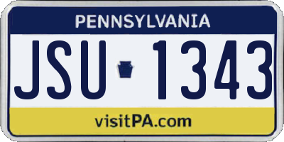PA license plate JSU1343