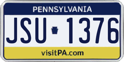 PA license plate JSU1376
