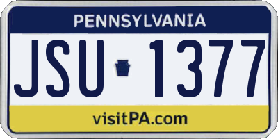 PA license plate JSU1377